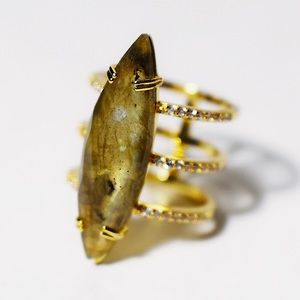 Gold Plated Labradorite Ring